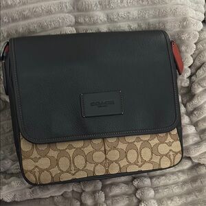 Coach Black and Tan Messenger Bag